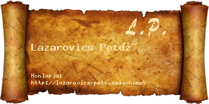 Lazarovics Pető névjegykártya